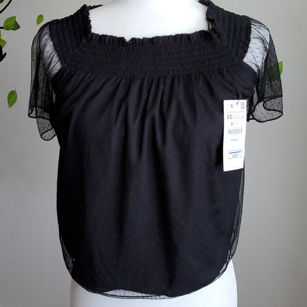 NWT Zara Black Top Size XS